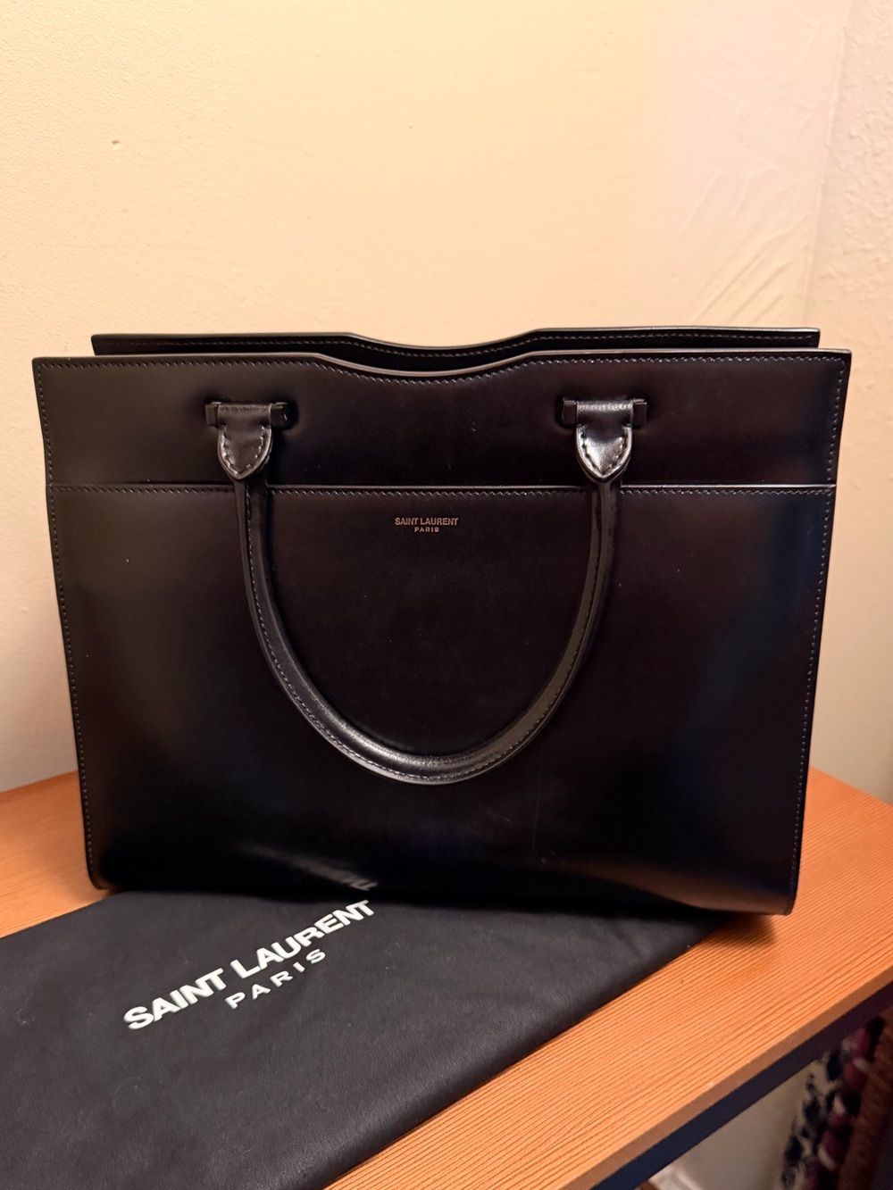 Saint Laurent All Black Uptown Medium Satchel